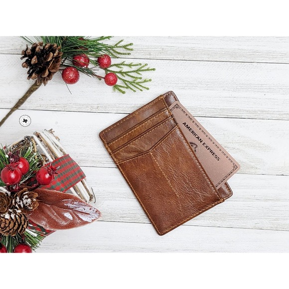 Personalized Minimalist ID Leather Wallet for Men and Women - Picture 2 of 5